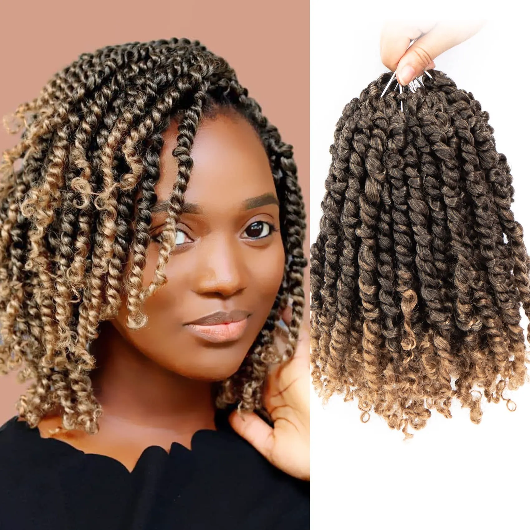 Passion Twist Crochet Hair for Black Women 24 Inch Pre Twisted Passion Twist Synthetic fl￤tning H￥rf￶rl￤ngningar LS01