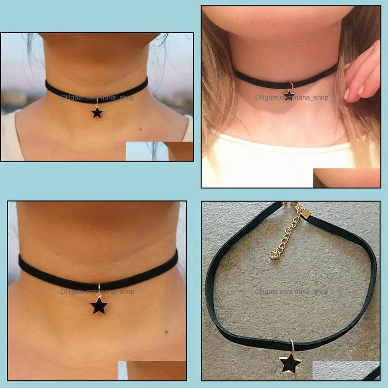 Star Gothic Choker Necklaces Women Clavicle Collares Fashion Jewelry Geometric Bijoux Colier Necklace High Quality Free Shipping