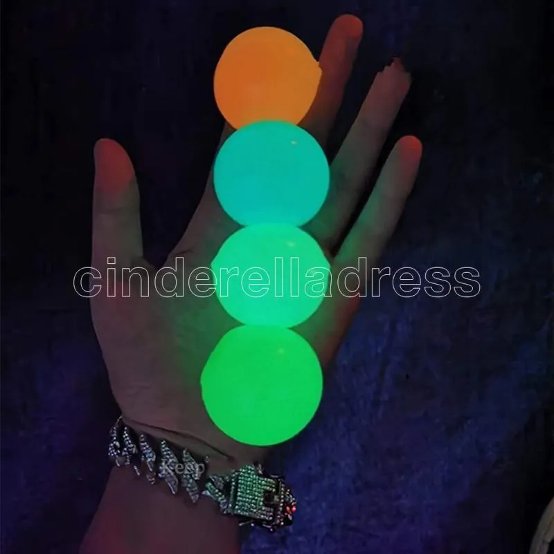 Ceiling Balls Luminescent Stress Relief Sticky Ball Glow Stick to the Wall Glow in Dark and Fall off Slowly Squishy Toys for Kids Adults DHL