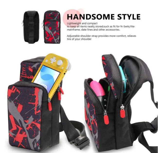 닌텐도 스위치 용 캐서지 가방 / Nintendo Switch Lite 슬링 가방 어깨 가슴 크로스 바디 배낭 스위치 라이트 용