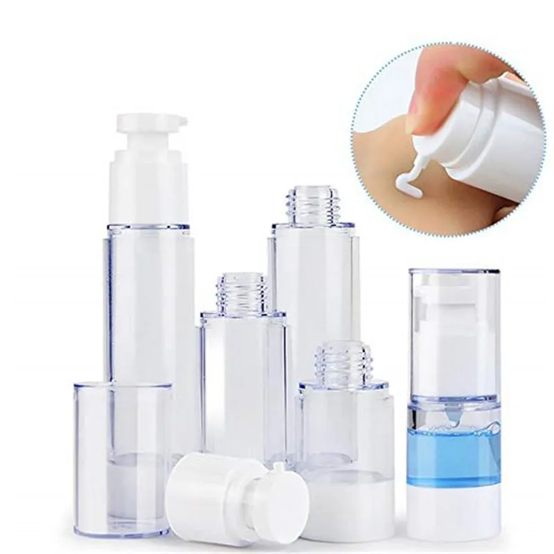 Bouteille à pompe sans air, rechargeable sous vide, en plastique, vide, pour voyage, Portable, pour Lotion, pulvérisation, 15ml, 30ml, 50ml, 80ml, 100ml, 120ml