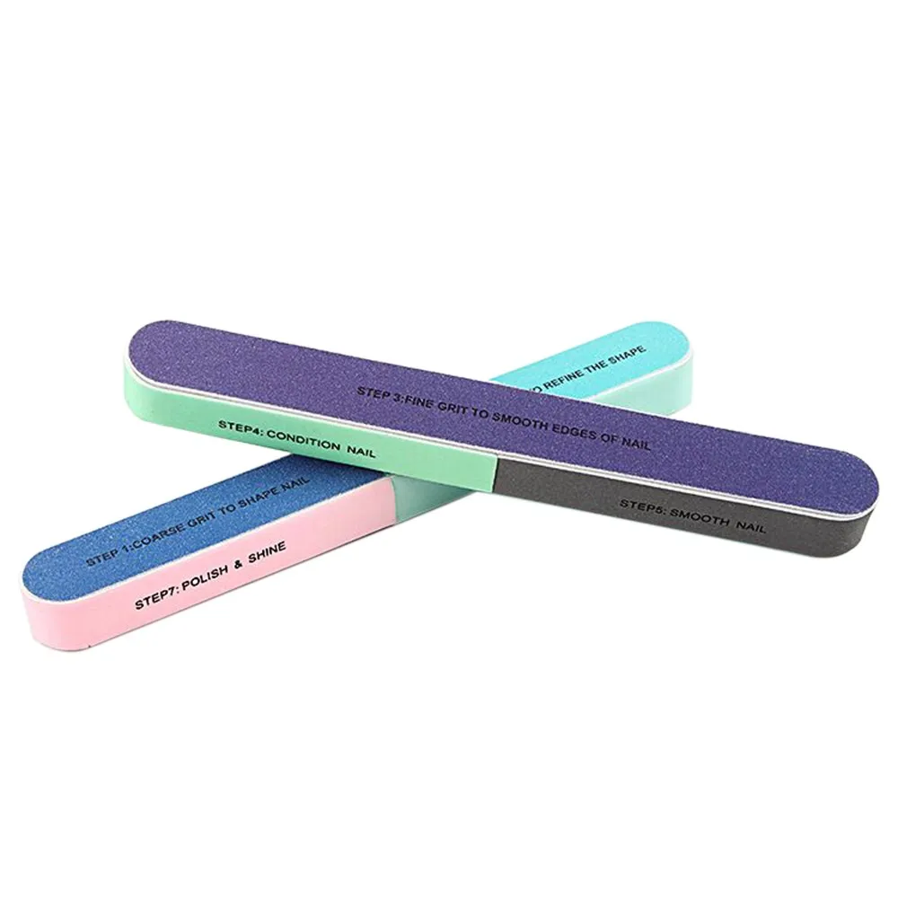 1pcs/lot Nail Files Nail Buffers Block 7 Professional Steps Buffing Polishing Shining Your Fingernail & Toenail Tool Kit Sets