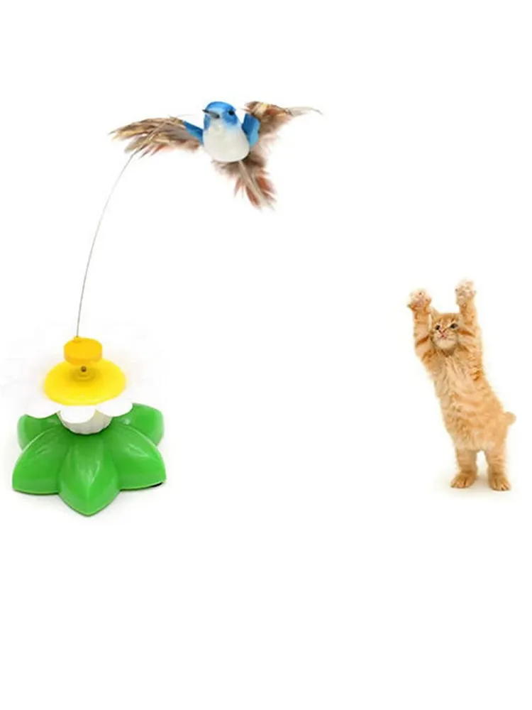 Automatic Electric Rotating Cat Toy with Flying Bird Funny