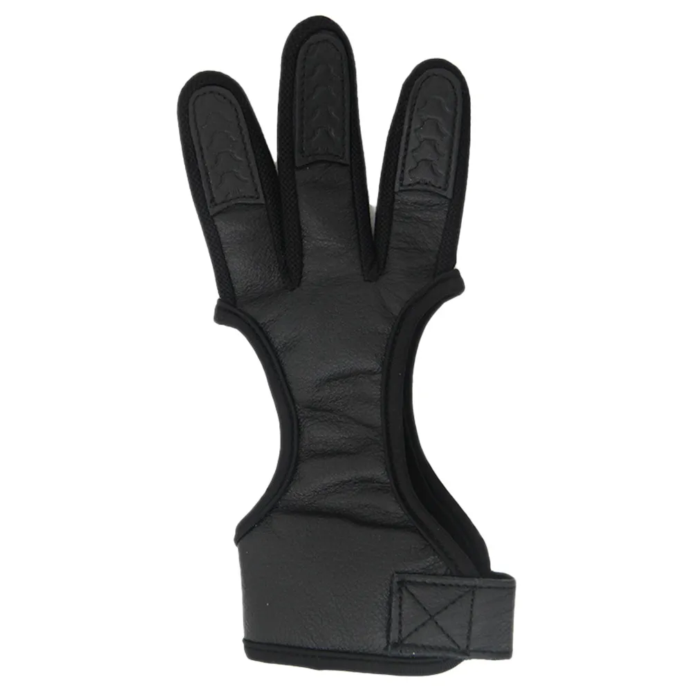 Bogenschießen Lederhandschuhe 3 Finger Handschuh Fingerschutz für die rechte Hand Outdoor Jagd Schießen Q0114