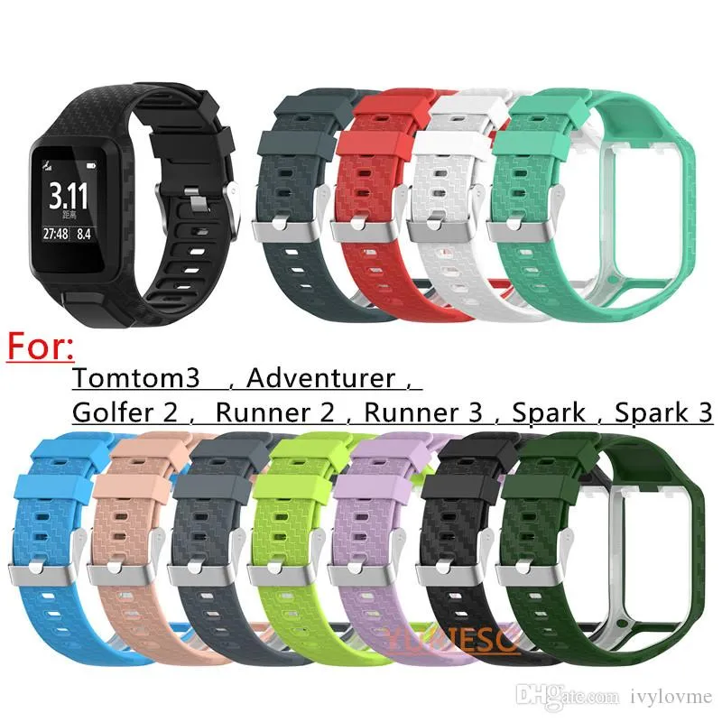 Nouveau bracelet de montre de remplacement en silicone pour TomTom 2 3 Series Runner 2 3 Spark Series Golfer 2 Adventurer GPS Watch