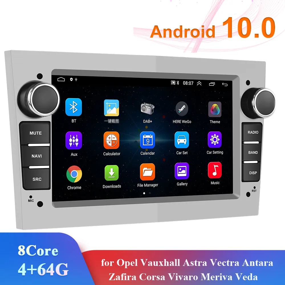 4 جرام 64 جرام أندرويد 10 2 الدين راديو السيارة GPS Carplay for Opel Astra H J 2004 Vectra Vauxhall Antara Zafira Corsa Vivaro Meriva