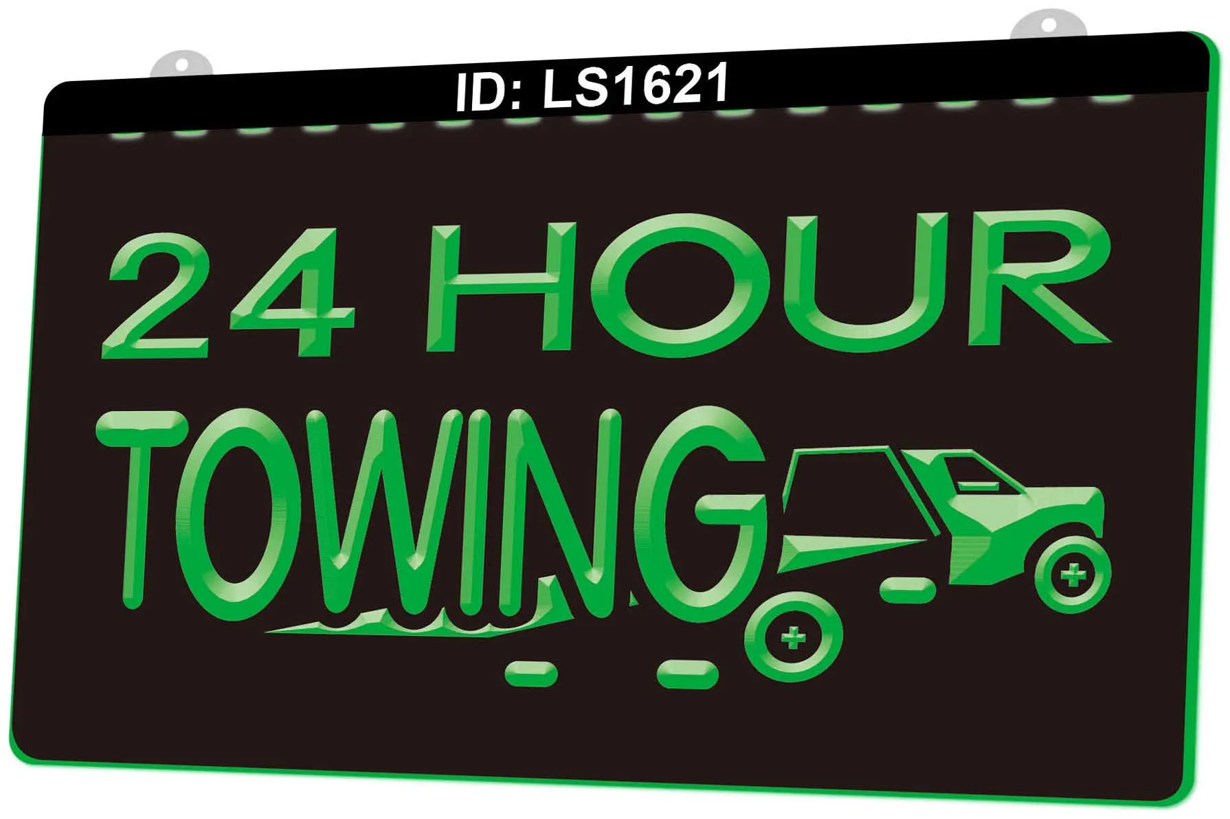 LS1621 24 Hours Towing Car Repairs Auto 3D Engraving LED Light Sign Wholesale Retail