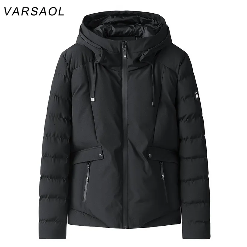 Hommes coupe-vent chapeau Parkas veste hiver marque décontracté chaud épais imperméable manteau automne vêtements d'extérieur 220105