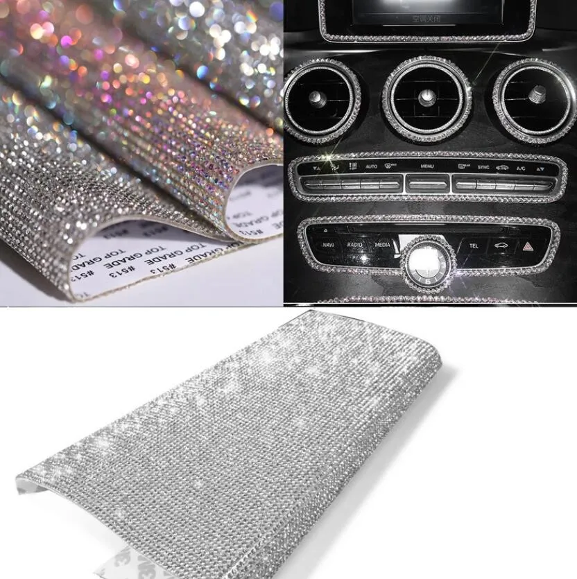 Rhinestones Decoration Crystal Stickers Self-Adhesive Sheet 9.45 x 15.7 Inch Party Craft DIY Decor Sparkling Cars Decoration Phone Cases Cups