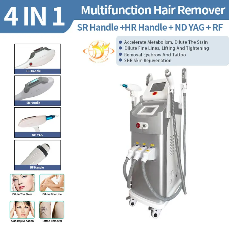 Annan skönhetsutrustning Professional ND YAG Laser Tattoo Removal Machine Pulsed Light Skin Remvenation IPL Hair Clinic