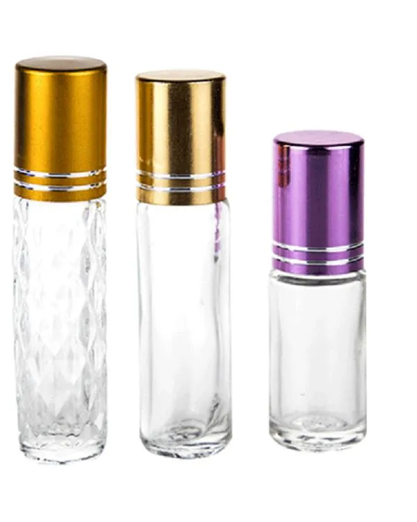 2020 10ml Clear Glass Essential Oil In Stock Bottle Eye Cream Steel Ball Roller Bottle