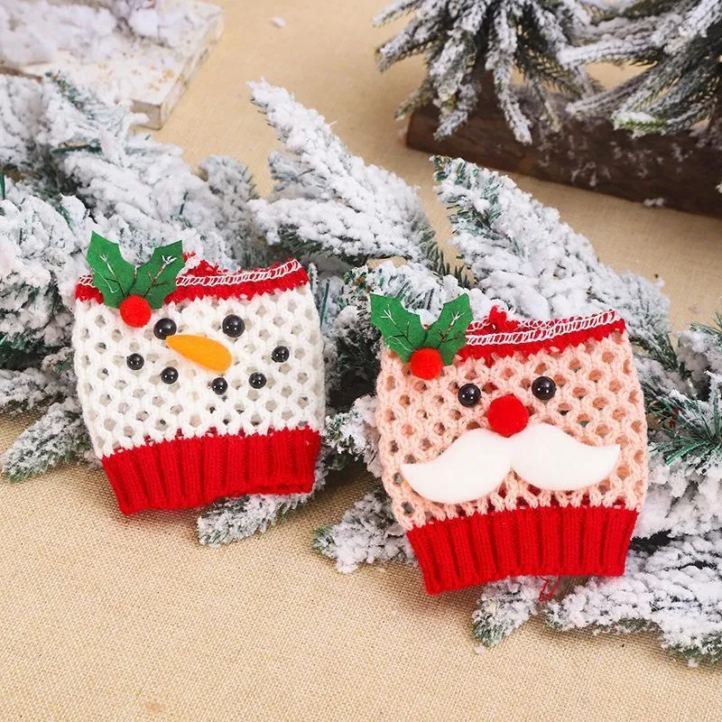 Christmas Wine Glass Set Santa Claus Snowman Christmas Decorations For Home Christmas Cup Cover Navidad Decor Happy New Year