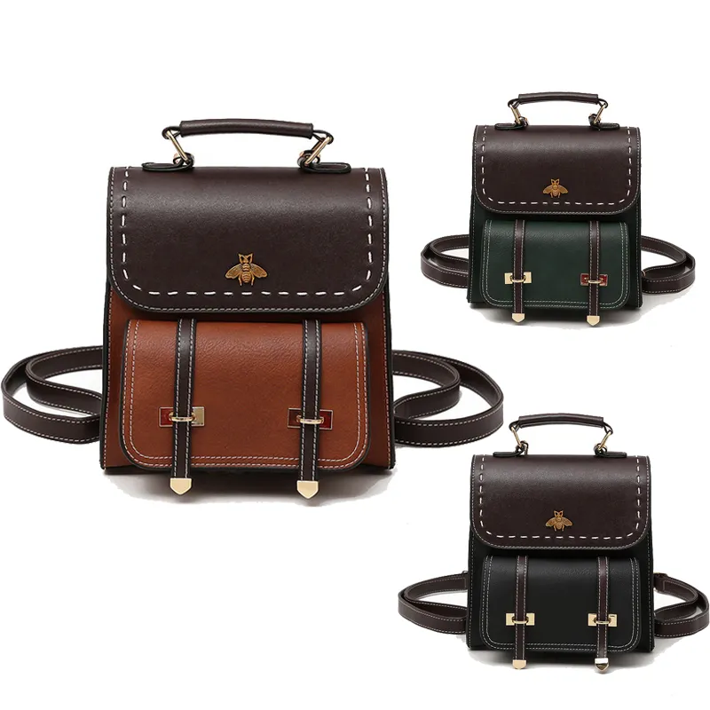 Vintage PU Leather Little Bee Designer Small Leather Backpack For Women Ideal For School And College From Higuess 41.63 DHgate.Com