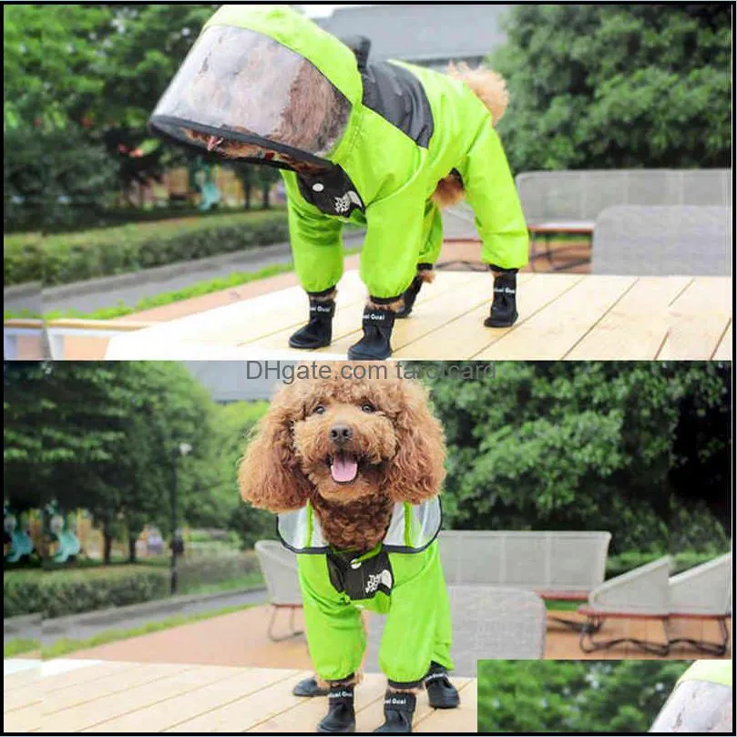 Pet Dog Raincoat The Dog Face Pet Clothes Jumpsuit Waterproof Dog Jacket Dogs Water Resistant Clothes for Dogs Pet Coat 220113