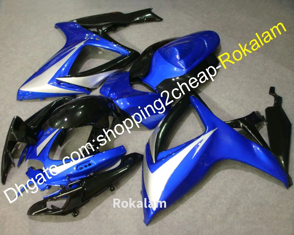 Kit carenature per Suzuki GSX-R600 GSX-R750 GSXR600 GSXR750 K6 06 07 GSXR 600 750 2006 2007 Carenatura moto nero blu (stampaggio ad iniezione)