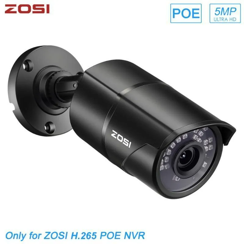 Камеры Zosi H.265 Poe IP-камера 5MP HD Открытый водонепроницаемый инфракрасный 30 м ночного видения безопасности видео наблюдения видеонаблюдения CCTV Camera1