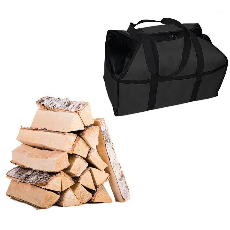 Opbergzakken Waterdichte canvas Heavy Duty Brandhout Carrier Houten Log Houder Indoor Bottes Resistent Tote Bag