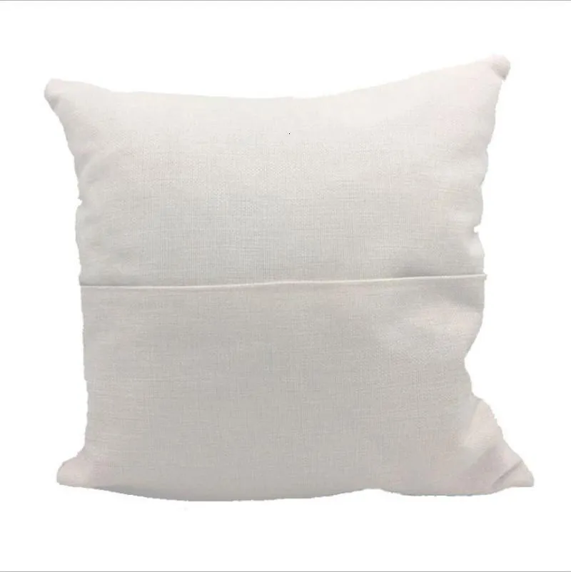 Housse de coussin par Sublimation, étui vierge, couleur unie, livre de poche, personnalisé, Beige, blanc, Polyester, lin, pour la maison, 40x40cm