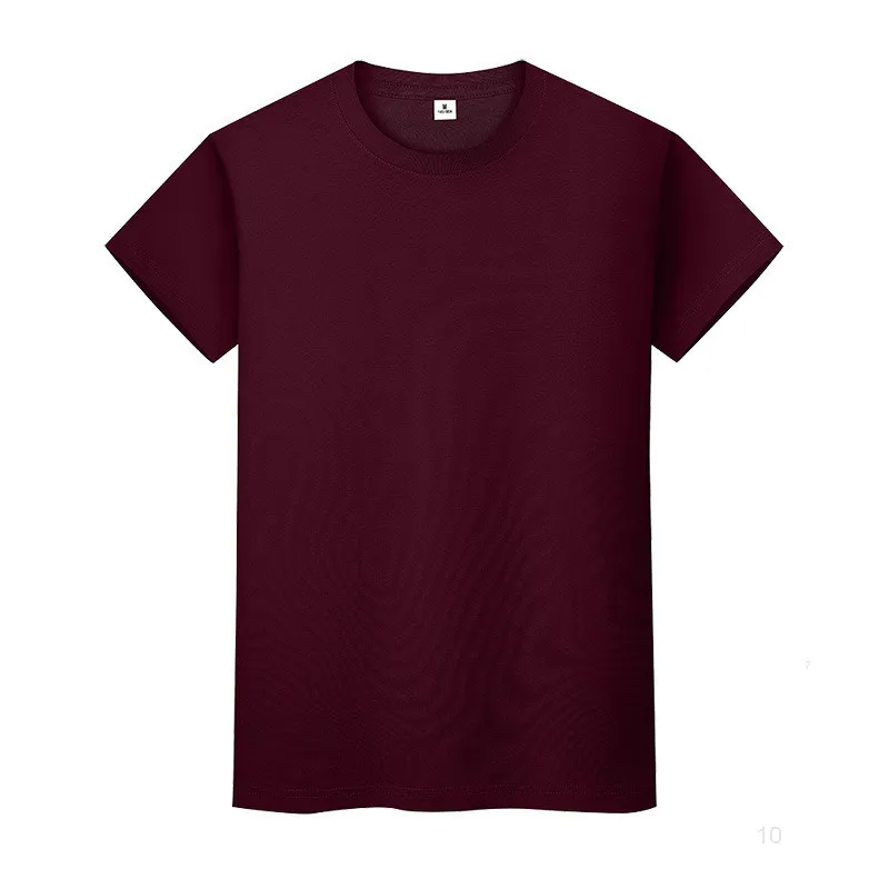 Yeni Yuvarlak Boyun Katı Renk T-Shirt Yaz Pamuk Dip Gömlek Kısa Kollu Erkek ve Bayan Yarım Kollu P0UOio