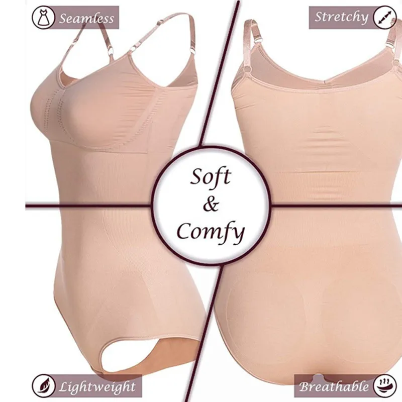 Seamless Women's Full Body Shaper Firm Tummy Control Shapewear Bodysuits  Slim UK