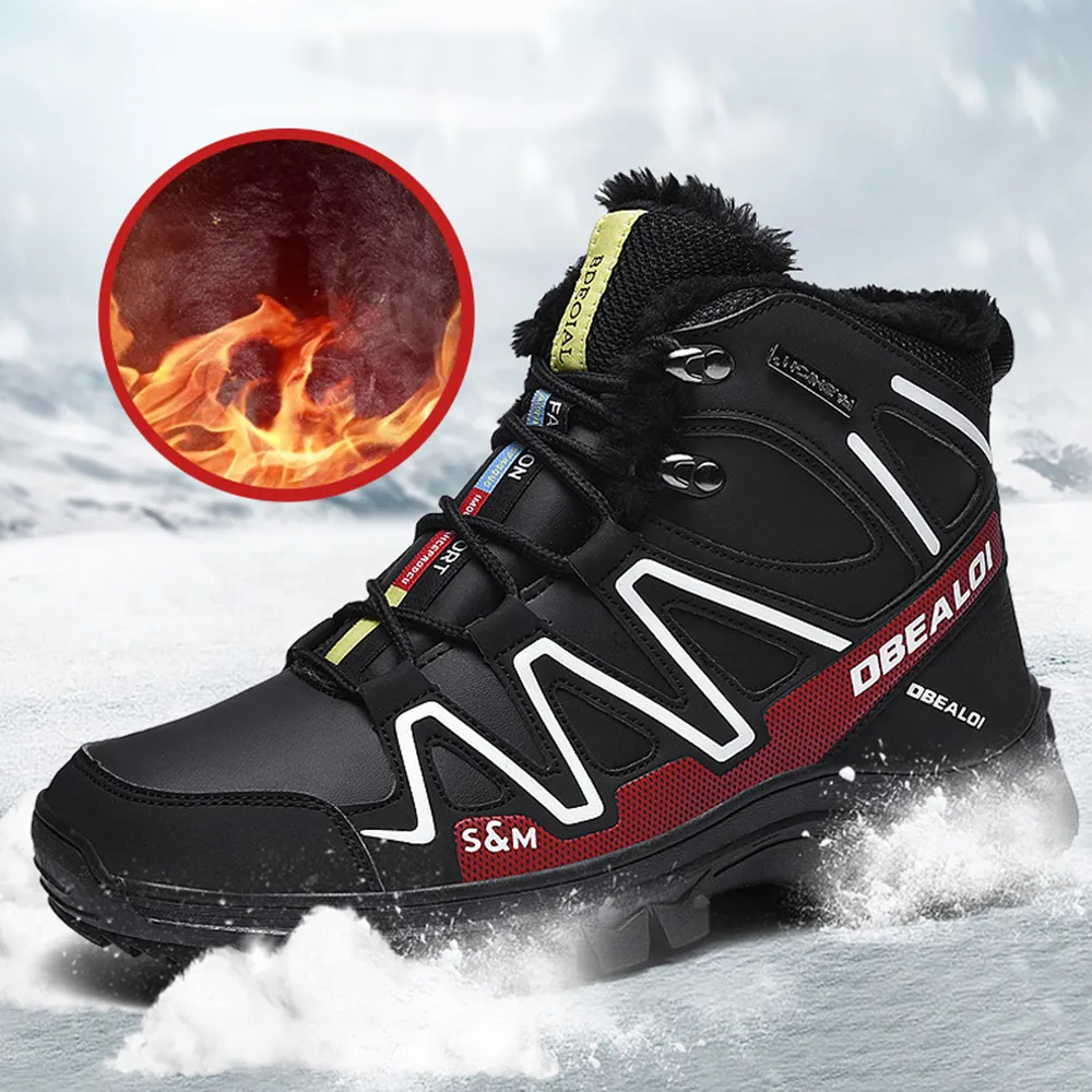 Stivali da uomo invernali peluche stivali da neve caldi casual uomo inverno Solomon scarpe da trekking uomo calzature stivaletti Zapatos De Hombre 48 201215