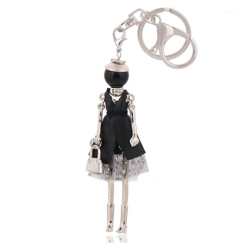Keychains Fashion Cute Doll Key Ring Chain Bag Charms Car Pendant for Women Handtas Kryrings1