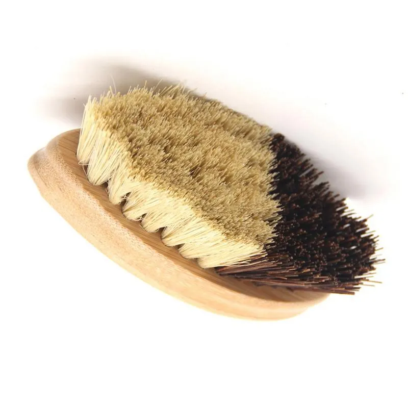 Kitchen Wooden Cleaning Brush Environmentally Friendly Bamboo And Sisal Coarse Brown Plate Brushes For Vegetables Fruits Pots Bowls 13.5*5.5*4.5cm