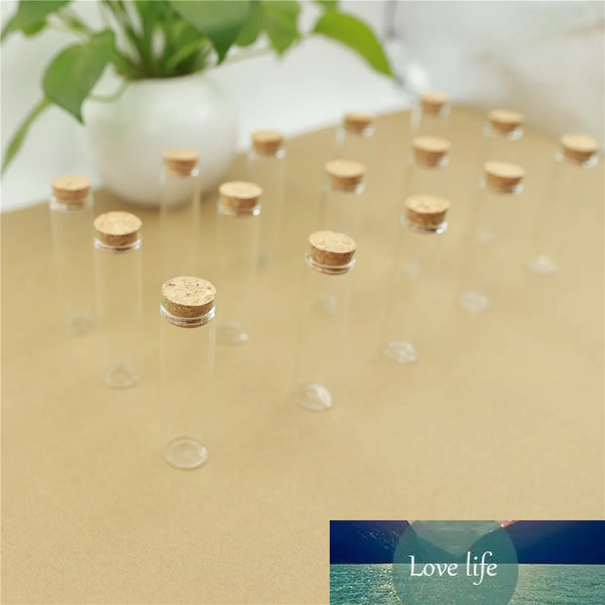 50 pcs/lot Mini bouteille en verre 22*80mm 20 ml Tube à essai bouchon en liège bouteilles d'épices conteneur petits pots de bricolage flacons petites bouteilles en verre