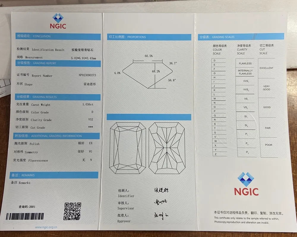 52 Carat D Color Vs2 Laboratuar Grown Diamond Trilyon Kesim NGTC ...