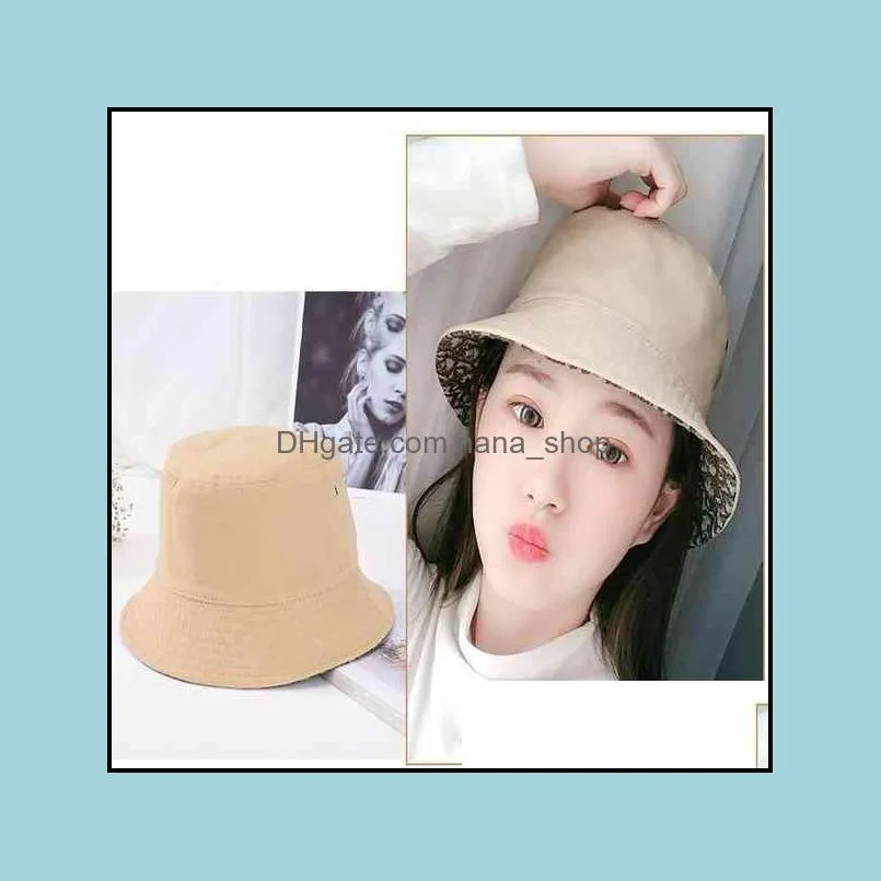 Oblique Bucket Hat For Women Hats Caps Patchwork Washed Denim Buckets Cotton Beach Double Sided Wear Fishing Beanie skull Cap