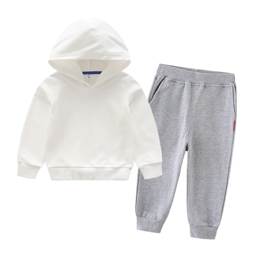 ZWF1445 Spring Autumn Children Cotton Girls Baby Boys Clothing Suit Kids Sport Hoodies Pants 2Pcs/Sets Toddler Tracksuits 211224