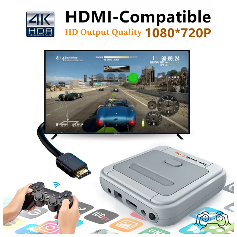 Destek Arcade PSP NEC Amlogic S905X WiFi 4 K HD Süper Konsol X Pro 50 + Emulator 50000 + Oyunları Retro Mini TV Kutusu Video Oyun Oyuncu