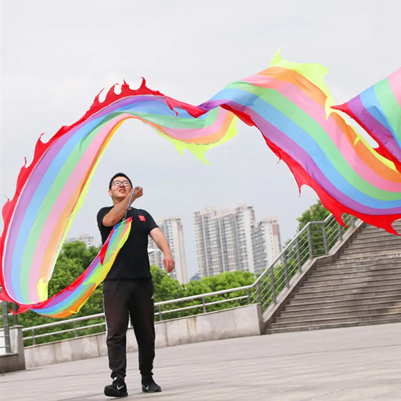 الحزب الصيني السنة الجديدة تنين شرائط الرقص لعبة للبالغين الأطفال مهرجان الدعائم تجريب الدعائم مربع اللياقة البدنية الملحقات