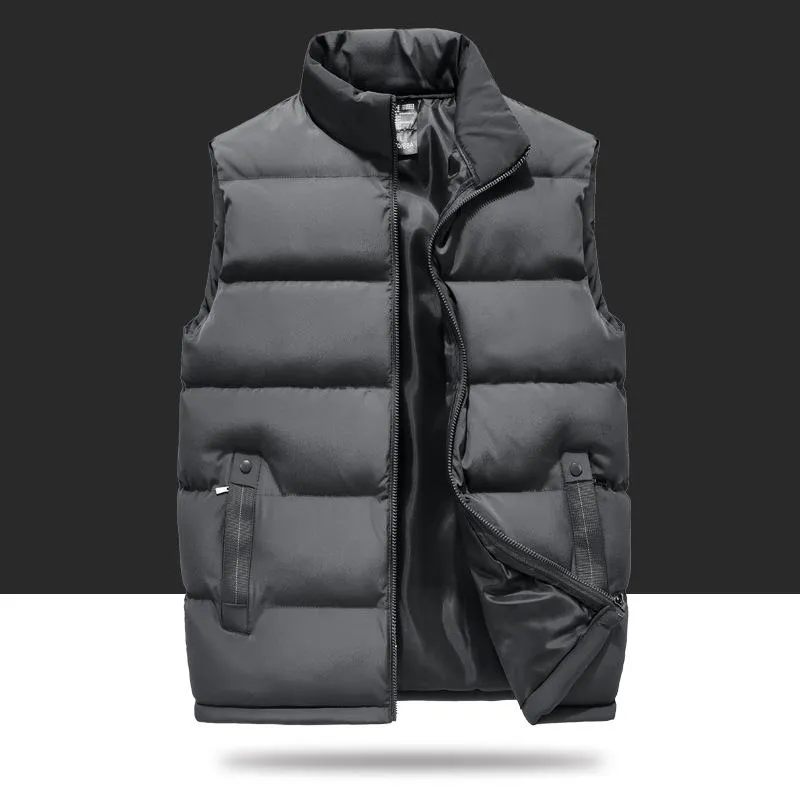 Winter male jacket slim down cotton vests men sleeveless jacket men fashion Casual Solid Brand warm Vest Mens