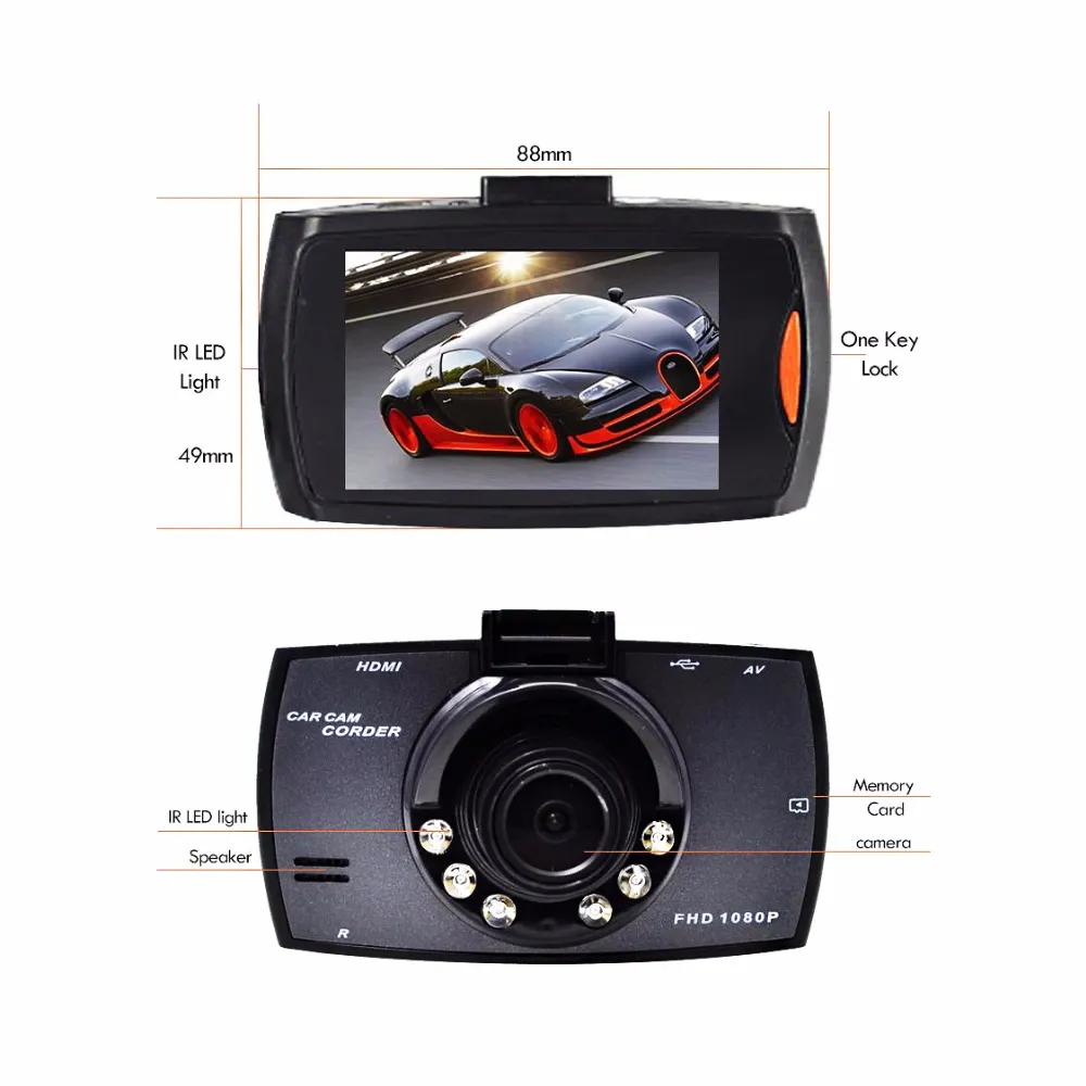 Caméra de voiture LCD G30 Car DVR Dash Cam Caméscope vidéo Full HD 1080P avec enregistrement en boucle de vision nocturne