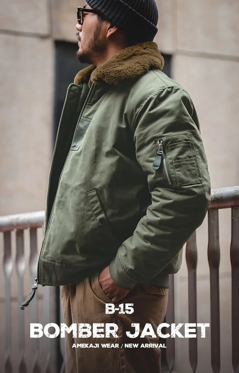 Maden Winter B15 Mens Retro Bomber Snow Jackets Men With Maden Winter B15 Mens Retro Bomber Snow Jackets Men With