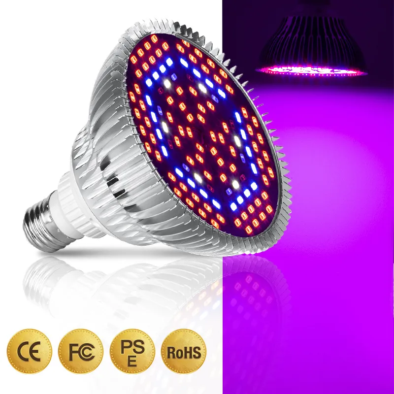 Rabat LED Grow Light Full Spectrum 30 W / 50 W / 80 W E27 LED Rosnąca żarówka do hydroponiki wewnętrznej Kwiaty rośliny Lampa wzrostowa szybka dostawa