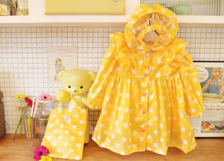 Yellow polka dot raincoat new arrivals