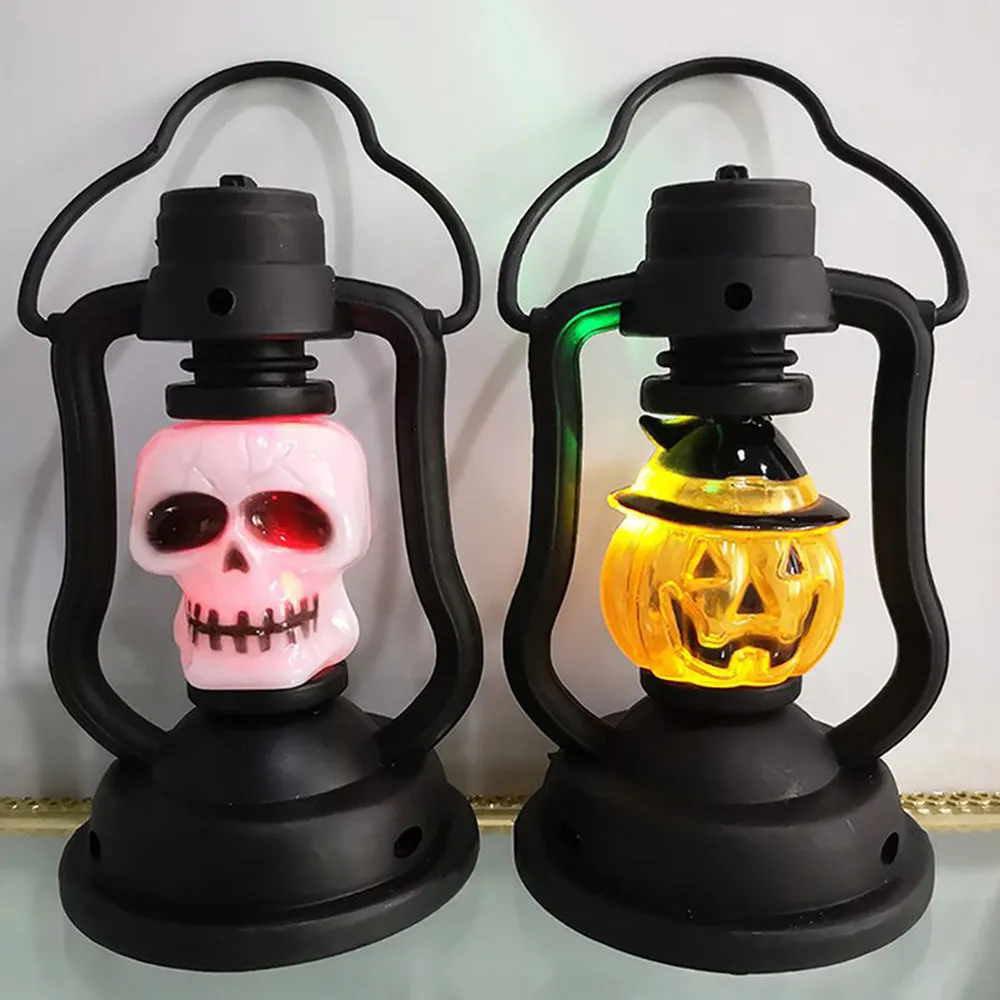Halloween Party LED Lights Pumpkin Skull Lantern Bankett Pendant Light Decoration för Home Garden Lamps