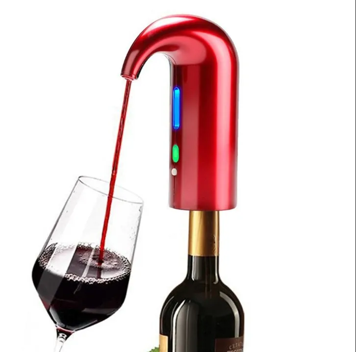 電気ワインワンタッチポータブルキッチン、ダイニングバーPourer AeratorディスペンサーポンプUSB充電式サイダーデカンターPOURERアクセサリー