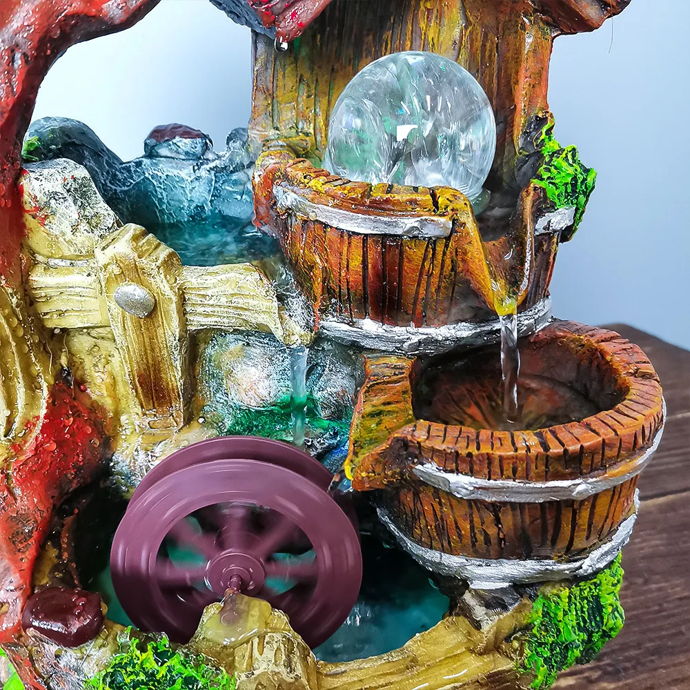 Resin Waterfall Fountain Gifts Tabletop Simulation Zen Meditation
