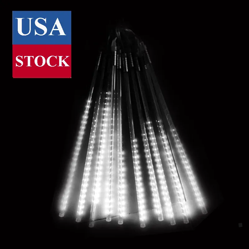 Noel Işık Meteor Işıkları LED Açık Noel Işıkları Buz Tüpleri 50cm 10 PCS Tüp LED Peri Işık Dizeleri Renkli Neon AC85-265V