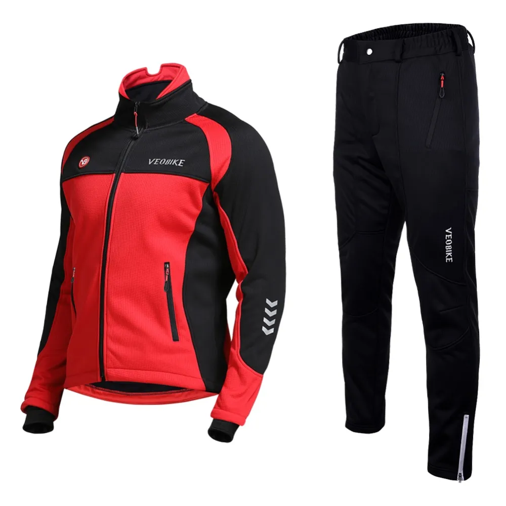 Новинка 2024 года, зимняя утолщенная флисовая мужская велосипедная ветрозащитная водонепроницаемая куртка, велосипедные штаны, велосипедная одежда, велосипедные штаны, комплекты для горного велосипеда