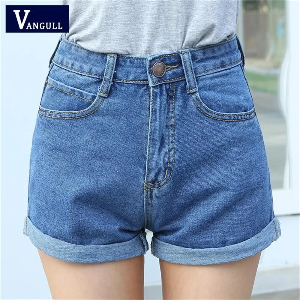 Taille haute Denim Shorts Taille XL Femme Jeans Courts pour Femmes D'été Dames Hot Shorts Solide Sertissage Denim Shorts LJ200818