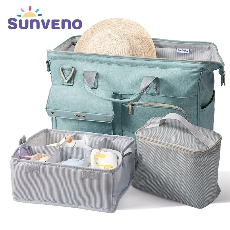 Sunveno Pañal 34L Gran capacidad Pañal Impermeable Moda Madre Hombro Maternidad Bebé Bolsa de viaje 3in1 201120