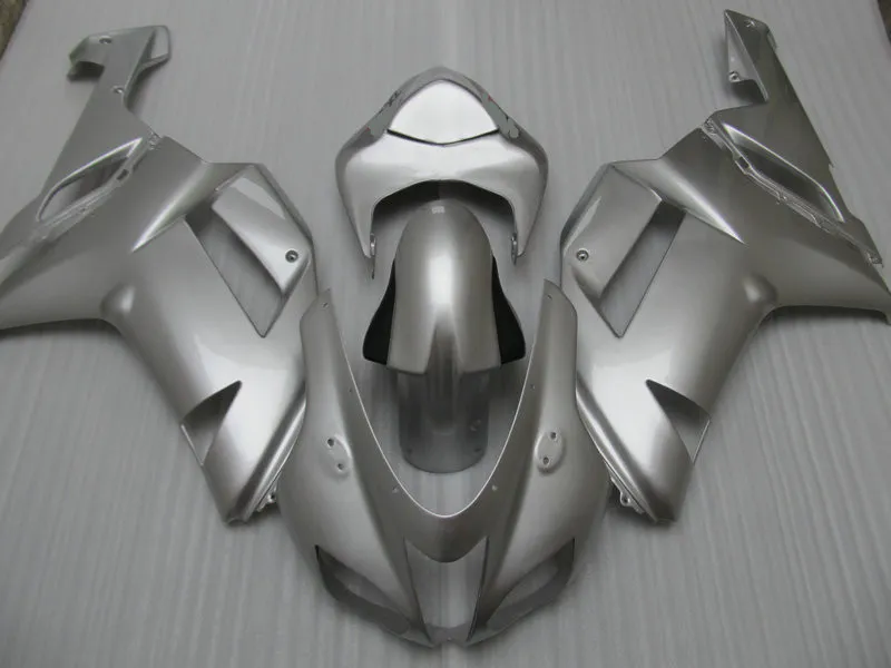 Kit de carénage de moto personnalisé pour KAWASAKI Ninja ZX6R 636 07 08 ZX 6R 2007 2008 ensemble de carénages gris en plastique ABS + cadeaux KB21