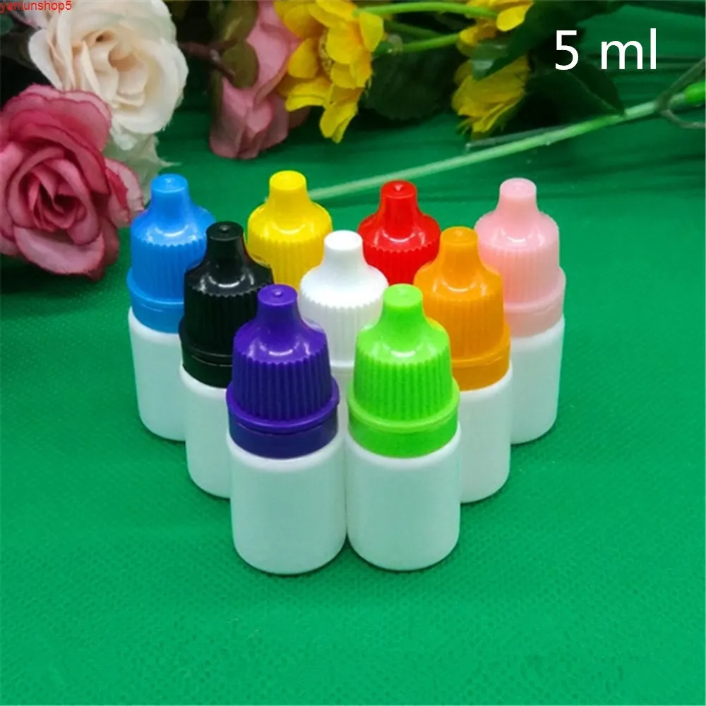 100 stks 5ml lege witte plastic kleine etherische olie flessen e vloeibare nicotine verpakking parfum mini container gratis verzending Goed Hoeveelheid