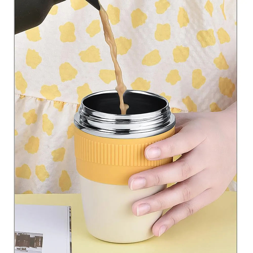 Fashion Double Drink Coffee Cup Office 316 Stainless Steel Vacuum Mug High-value Water Cup Net Red Straw Cup