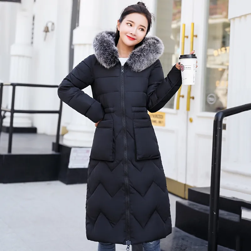 Stylish Double Sided Printed Womens Long Winter Parka With