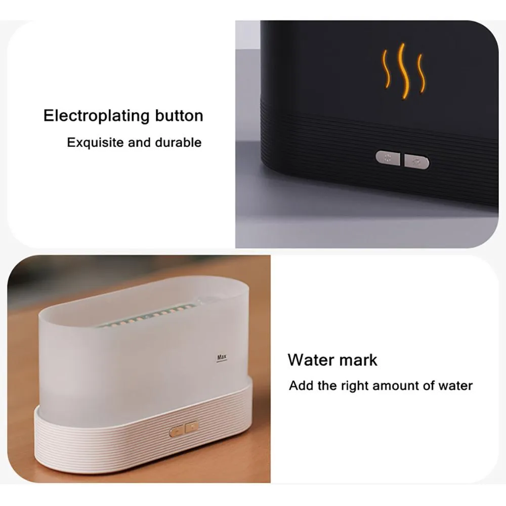 Simulation Flame Light Aroma Air Humidifier USB Ultrasonic Essential Oil Diffuser Auto Shut-off For Home Aromatherapy Diffuser new